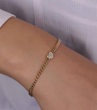 Taşlı Kalp Gurmet Bileklik