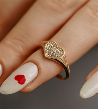 Taşlı Kalp Yüzük