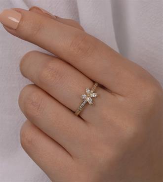 Taşlı Kardelen Yüzük