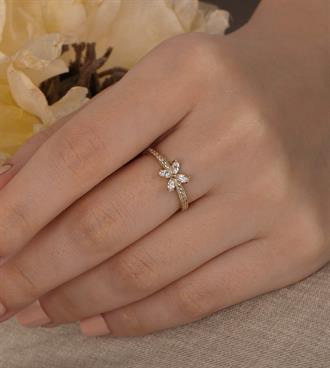 Taşlı Kardelen Yüzük