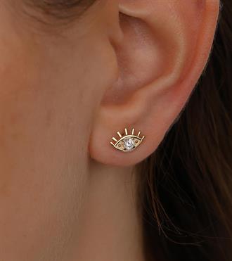 Taşlı Kirpik Küpe