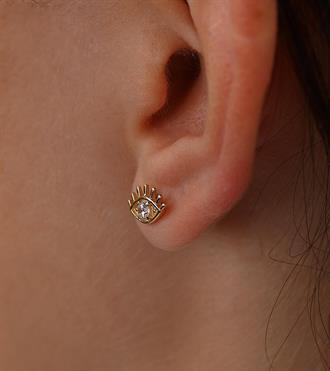 Taşlı Kirpik Küpe