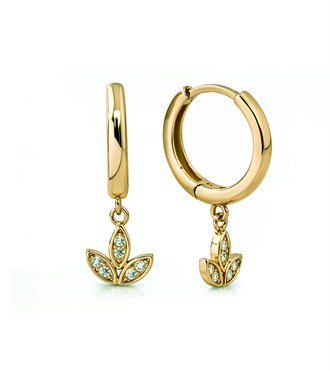 Taşlı Lotus Sallantılı Küpe
