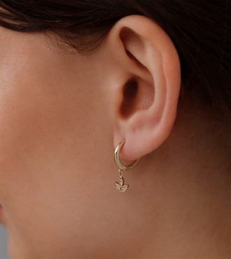 Taşlı Lotus Sallantılı Küpe