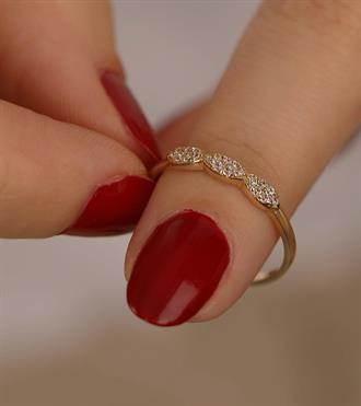 Taşlı Oval Sıralı Yüzük