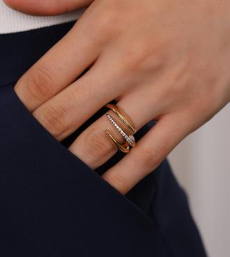 Cetaş Taşlı Pençe Yüzük