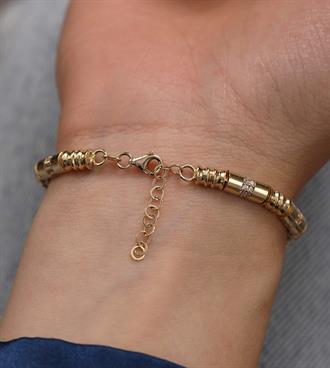 Taşlı Silindir Tasarım Bileklik