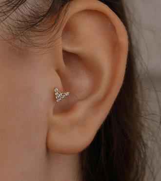 Taşlı V Piercing (Tragus)