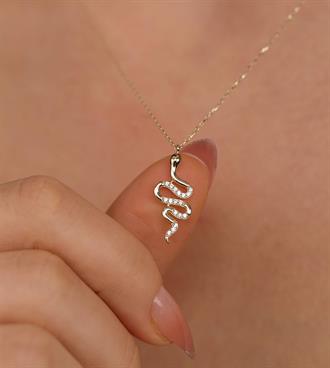 Taşlı Yılan Kolye