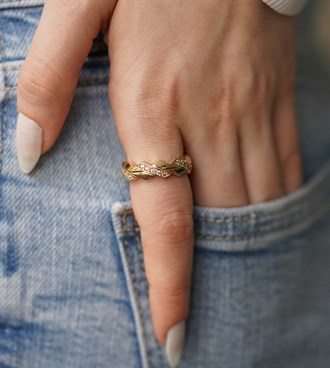 Taşlı Zikzak Yüzük