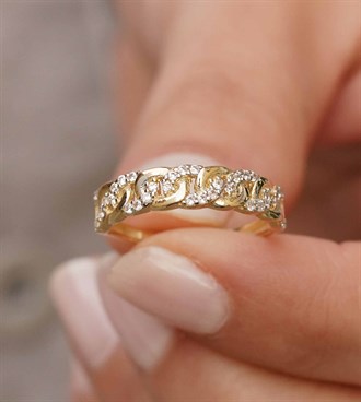 Taşlı Zincir Yüzük