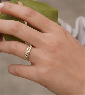 Taşlı Zincir Yüzük