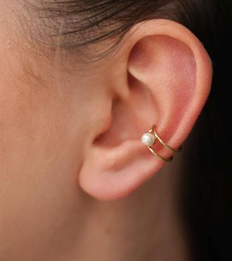 Tek İncili Cuff Küpe