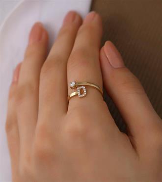 Tektaşlı Harf Yüzük