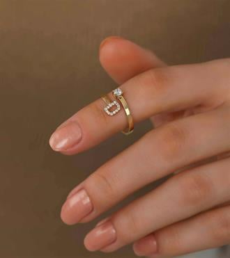 Tektaşlı Harf Yüzük