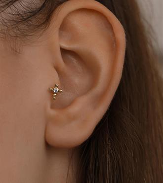 Top Top Taşlı Piercing (Tragus)