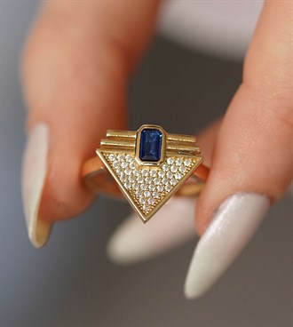 Trigon Yüzük-Lacivert