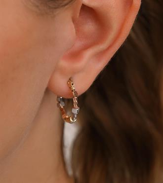 Üç Renk Kalemli Halka Küpe