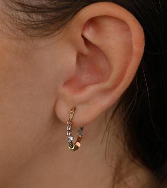 Üç Renk Kalemli Halka Küpe