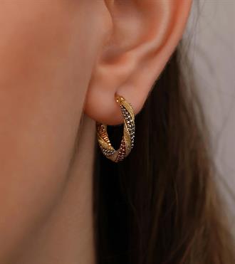 Üç Renkli Burgu Küpe