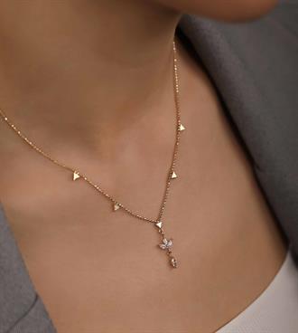Üçgenli Lotus Kolye
