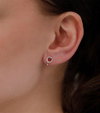 Uğur Böcekli Çiçek Çocuk Küpe