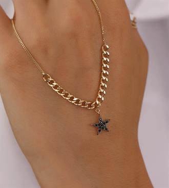 Yıldız ve Gurmet Detaylı Kolye