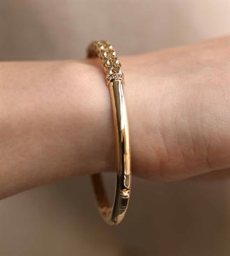 Zincir Detaylı Bombeli Bilezik