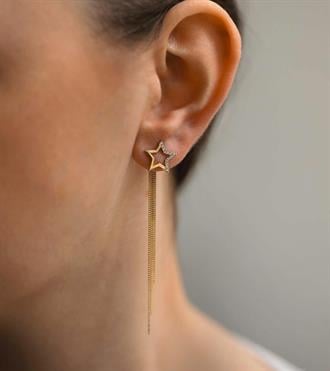 Zincirli Yıldız Küpe