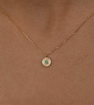 Yeşil Taşlı Sunrise Kolye