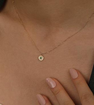 Yeşil Taşlı Sunrise Kolye