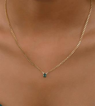 Yeşil Taşlı Mini Gurmet Kolye