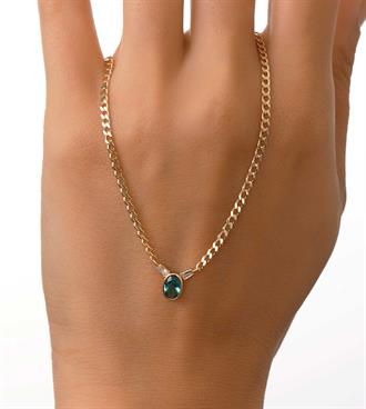 Yeşil Taşlı Mini Gurmet Kolye