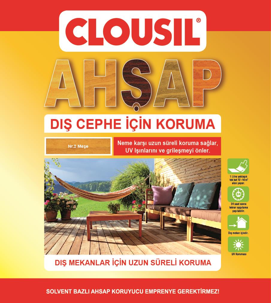 Solvent Bazlı Ahşap Koruyucular 2,5LtCLOU Nr:02 Meşe Slv Bazlı Ahşap Koruyucu 2,5LT