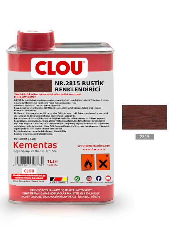 Solvent Bazlı Renklendiriciler 1Lt02815 Maun Rustic Efekt Renklendirici 1Litre