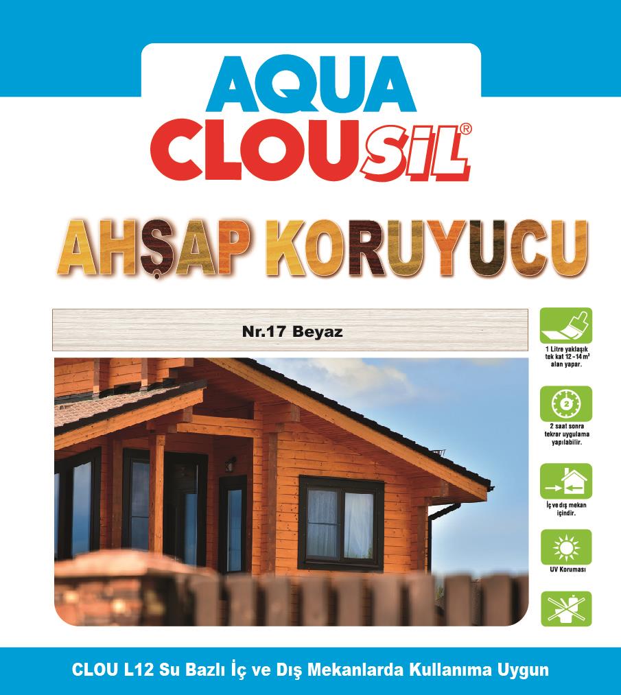 Su Bazlı Ahşap Koruyucular2,5Lt L12 CLOU Nr:17 Beyaz Su Bazlı Ahşap Koruyucu 2,5Lt