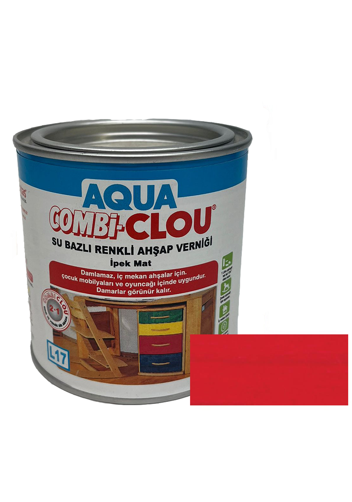 Su Bazlı Vernikler 375mlL17 Nr:01 Kırmızı Su Bazlı Renkli A. Verniği 375ml