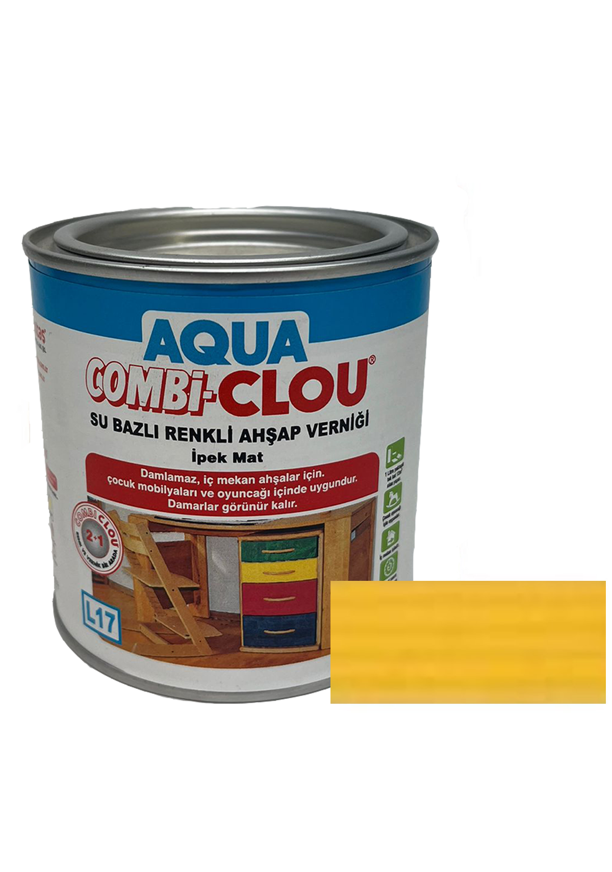 Su Bazlı Vernikler 375mlL17 Nr:02 Sarı Su Bazlı Renkli A. Verniği 375ml