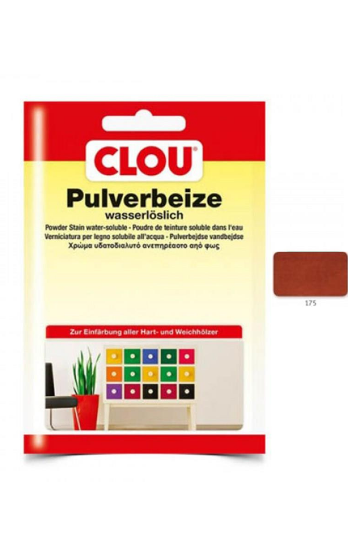 Water Soluble Oxide Powder Wood PaintCLOU Oxide Powder Paint Nr:175 Dark Cherry 12gr