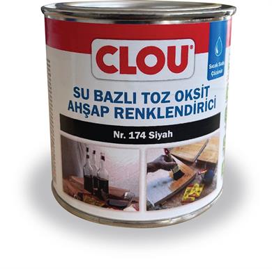 Suda Çözülen Oksit Toz Ahşap BoyasıCLOU Oksit Toz Boya Nr:174 Siyah 250gr