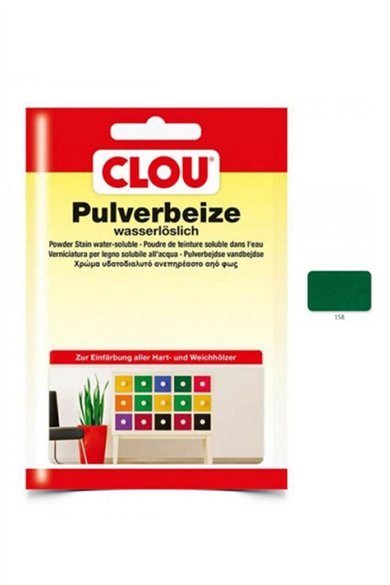 Water Soluble Oxide Powder Wood PaintCLOU Oxide Powder Coating Nr:158 Dark Green 12gr