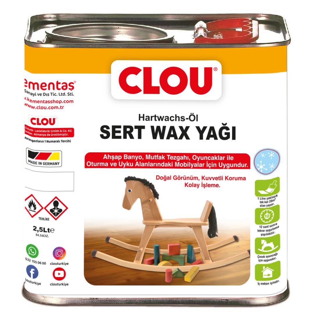CLOU 30756.00001 Sert Wax Ahşap Yağı Şeffaf 2,5Lt