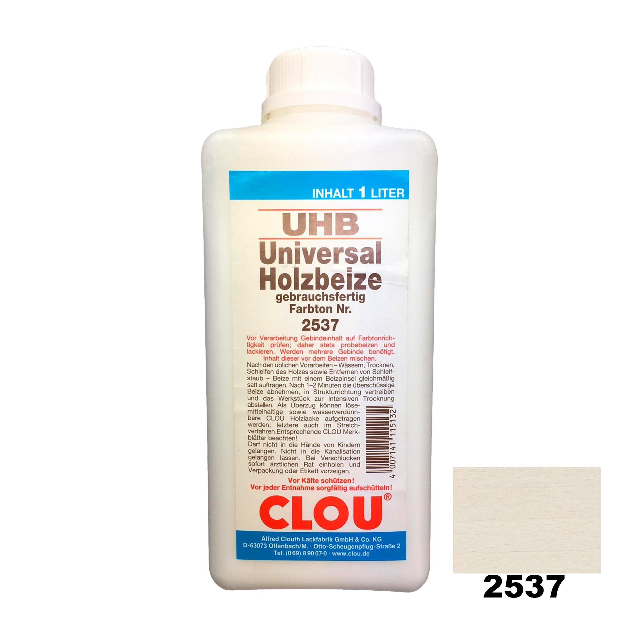 CLOU Nr:2537 UHB Water Based Wood White Colour. 1LtNr:2537 UHB Water Based Wood White Colour. 1Lt