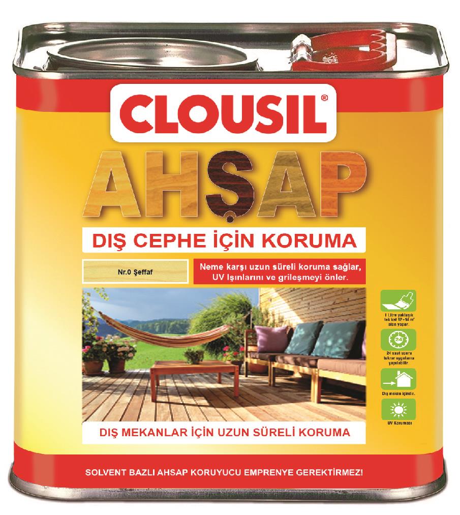 Solvent Bazlı Ahşap Koruyucular 2,5LtCLOU Nr:00 Şeffaf Slv Bazlı Ahşap Koruyucu 2,5LT