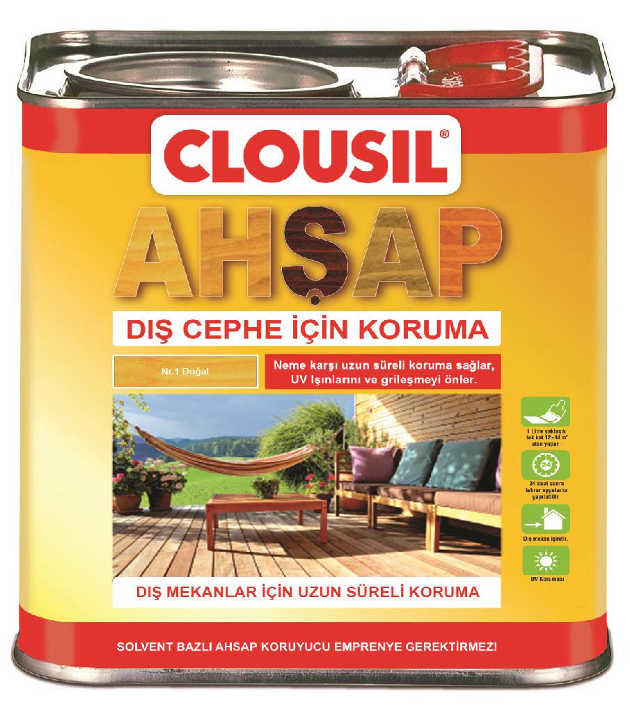Solvent Bazlı Ahşap Koruyucular 2,5LtCLOU Nr:01 Naturel Slv Bazlı Ahşap Koruyu 2,5LT