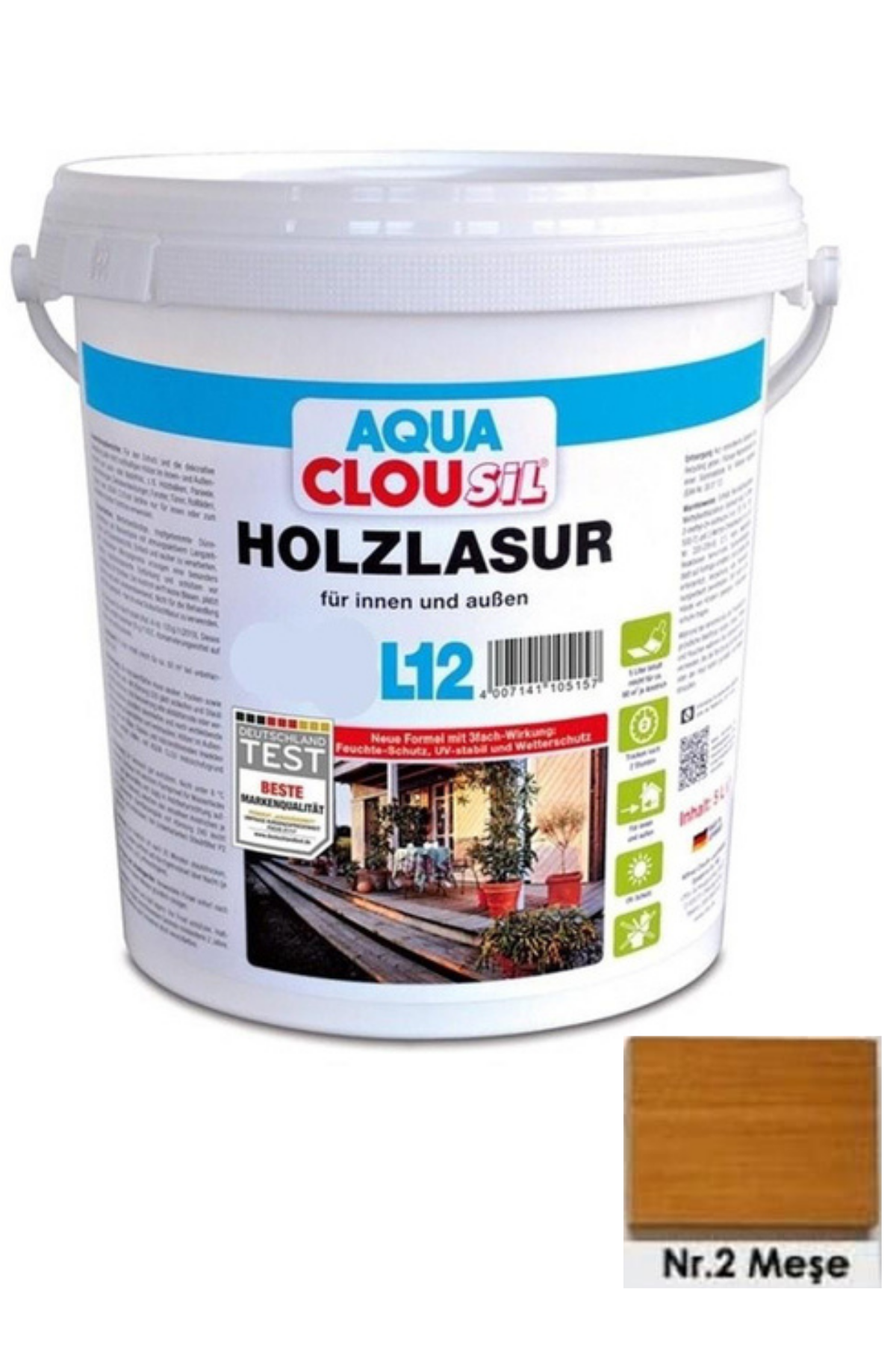 Su Bazlı Ahşap Koruyucular 20LtCLOU Nr:02 Meşe Su Bazlı Ahşap Koruyucu 20Lt