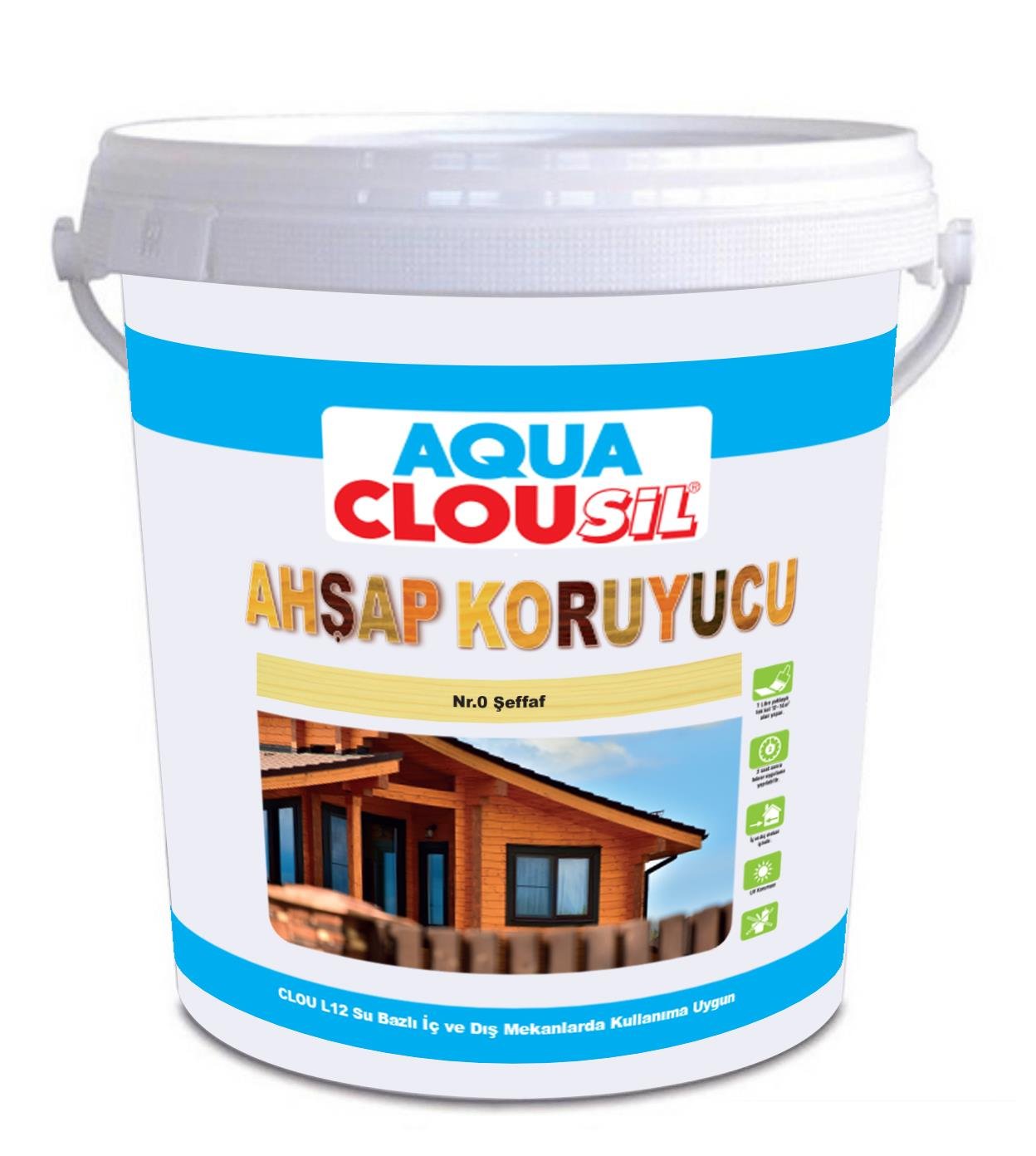 Su Bazlı Ahşap Koruyucular 20LtCLOU Nr:00 Şeffaf Su Bazlı Ahşap Koruyucu 20Lt