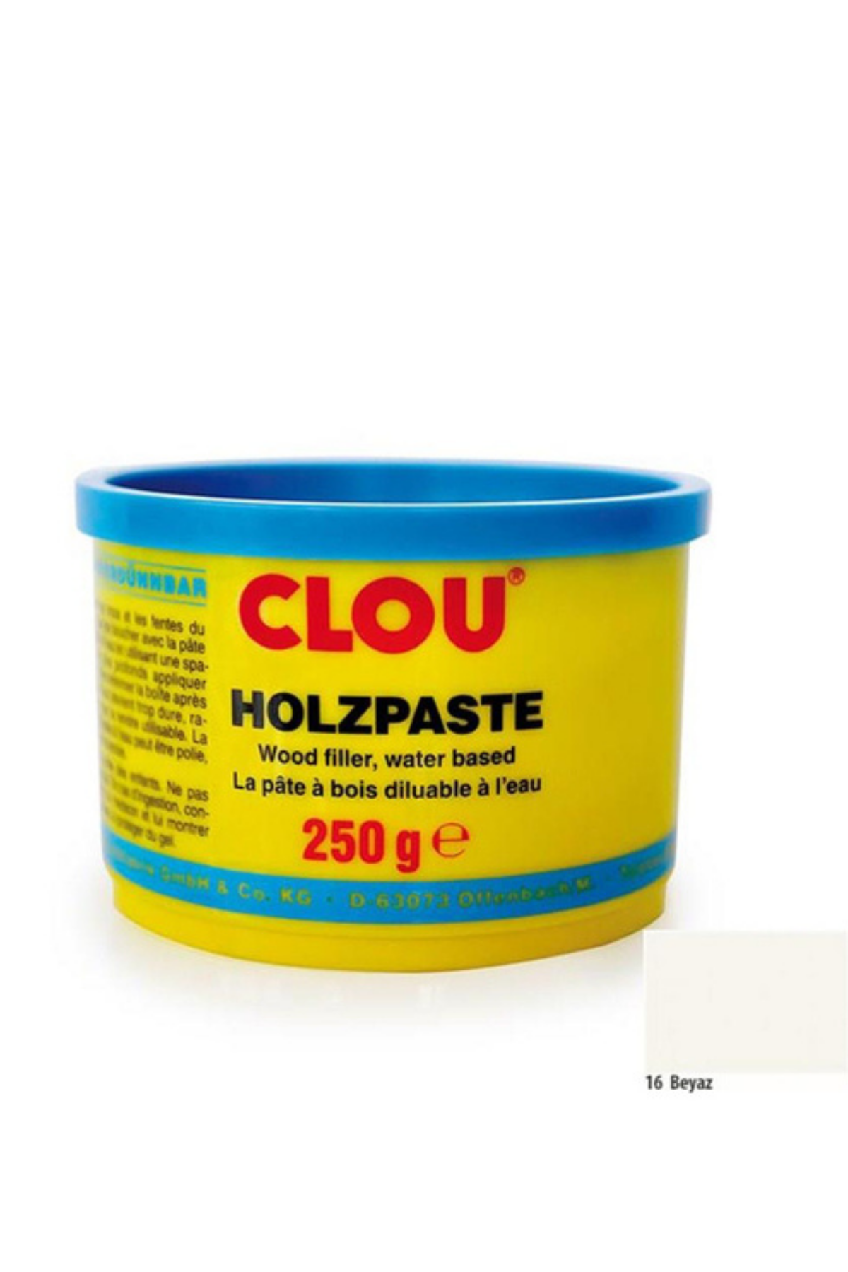 Su Bazlı Ahşap Tamir MacunuCLOU Su Bazlı Ahşap Tamir Macun Nr:16 Beyaz 250gr