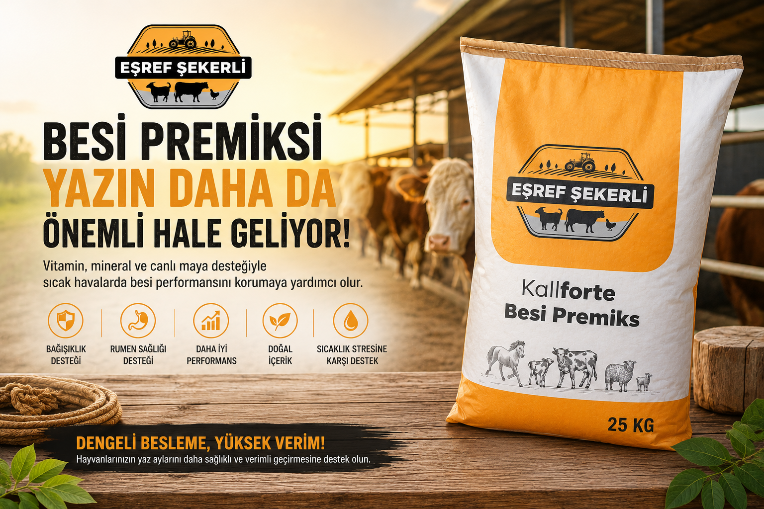 Besi Premiksi Yazın Daha da Önemli Hale Geliyor: Sıcak Havalarda Besi Performansını Korumak İçin Bilmeniz Gerekenler