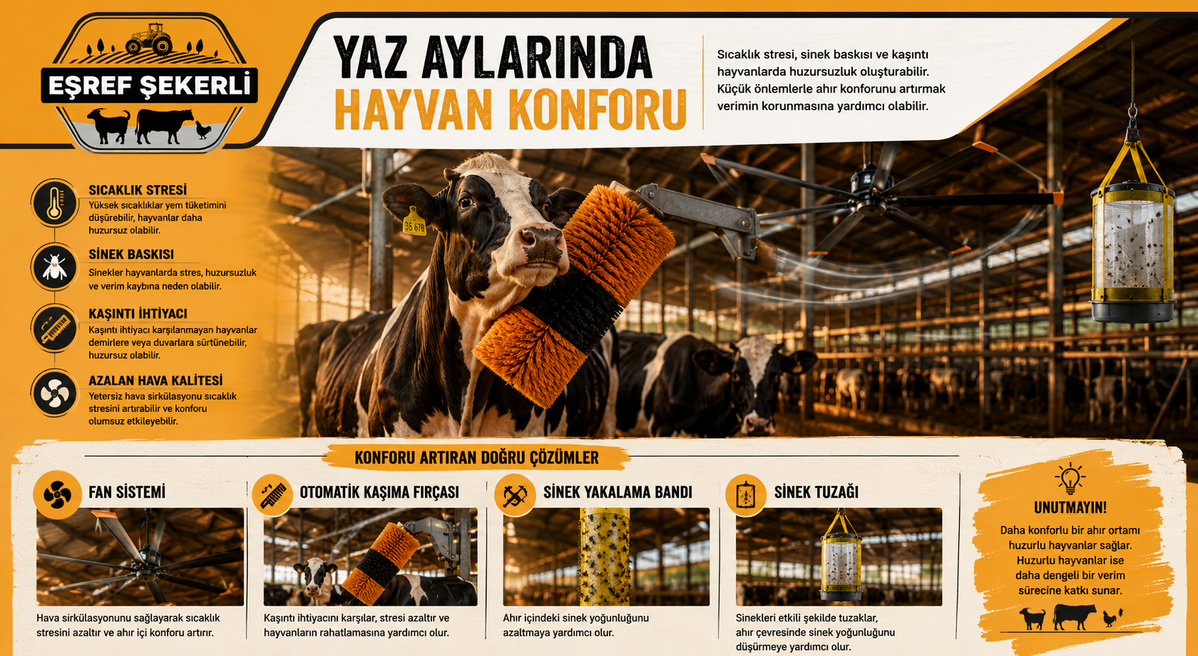 Hayvanlar Yazın Neden Daha Huzursuz Olur? Sıcaklık Stresi, Sinek Baskısı ve Ahır Konforunun Önemi